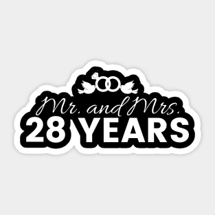 28th Wedding Anniversary Couples Gift Sticker